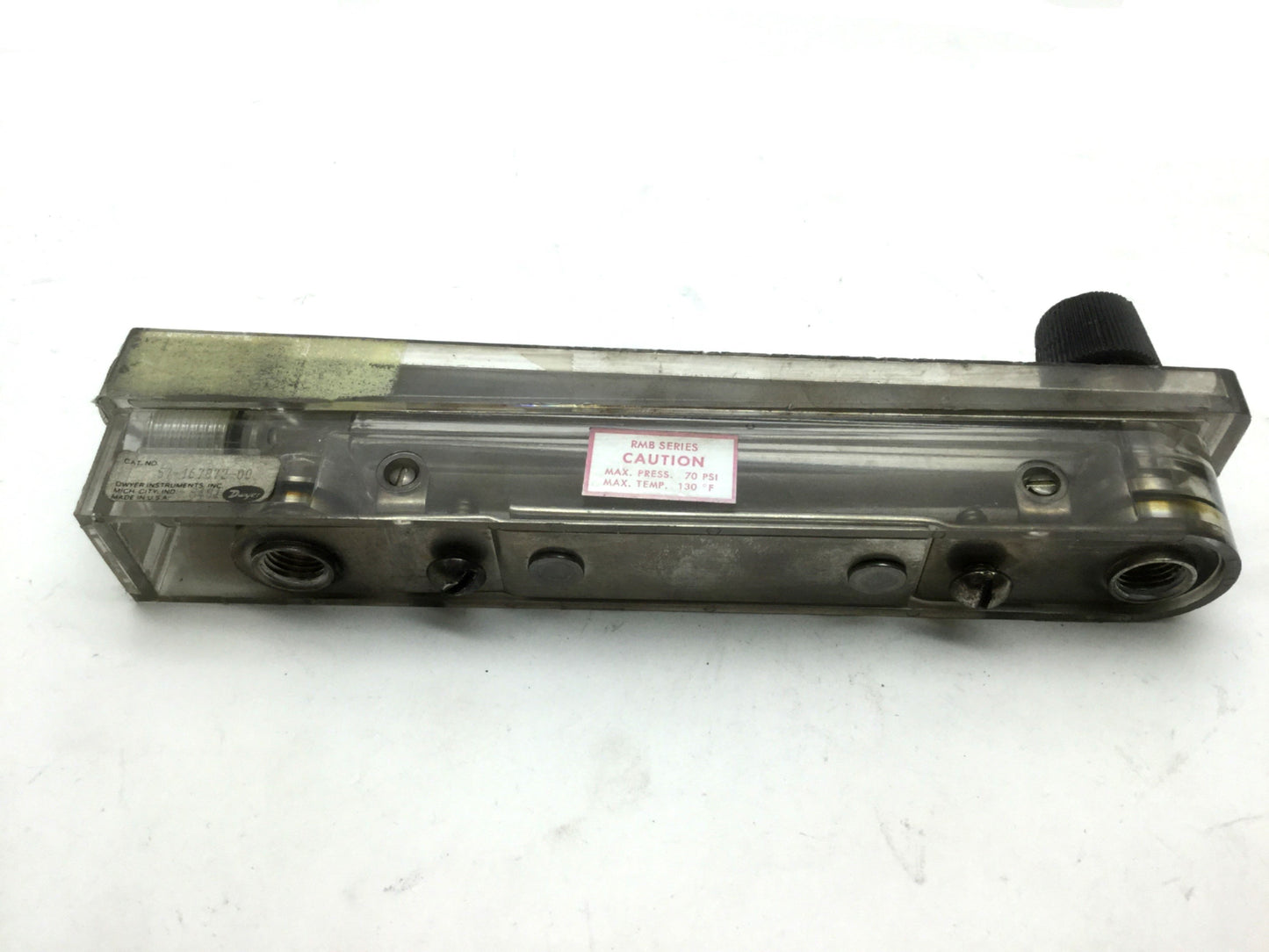 Used Dwyer 57-167872-00 Argon Flow Meter, 0-245 SCFH, 1/8"NPT, 8.75" x 2.75 x 1.5"