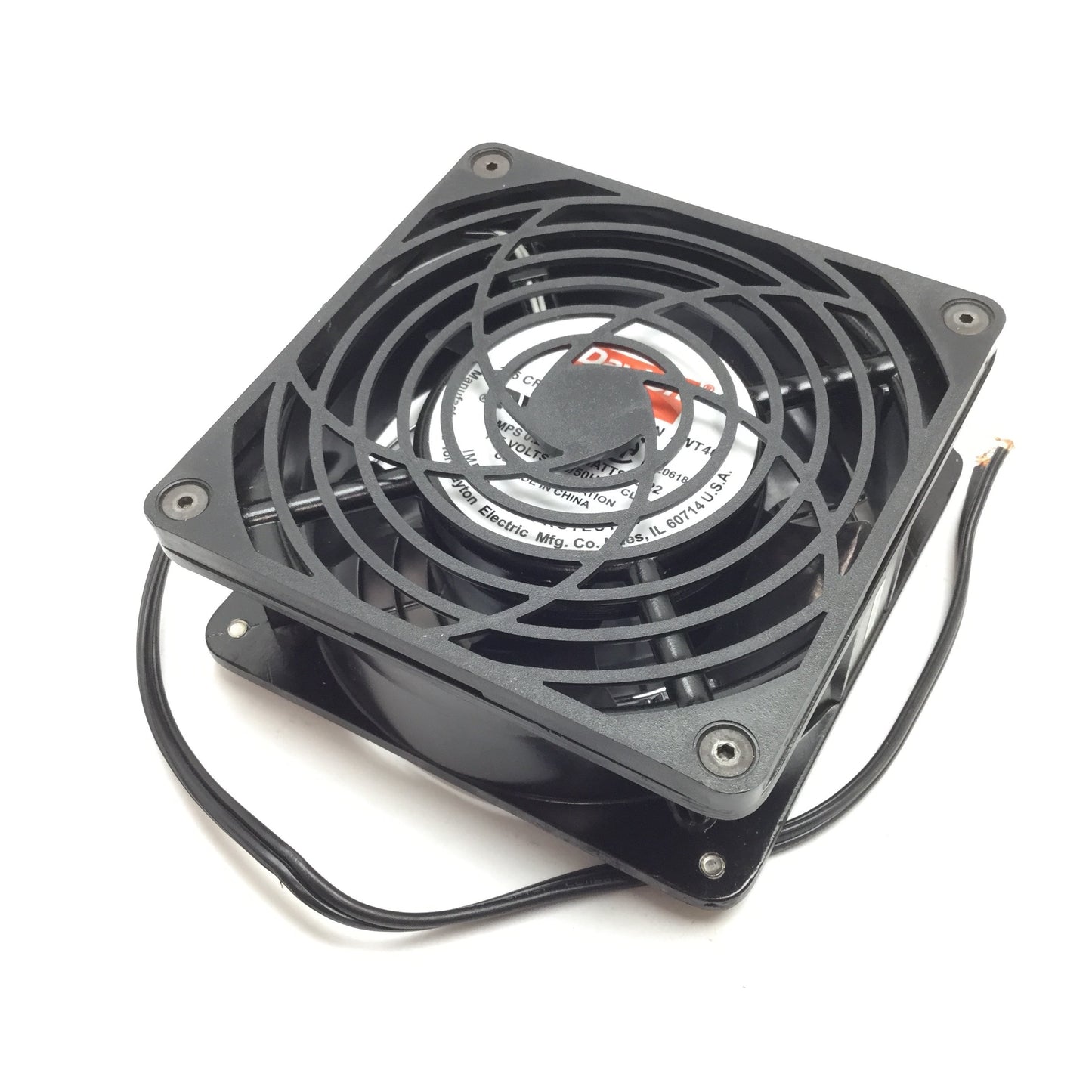 Used Dayton 4WT46 Axial Fan, Power: 115VAC 60Hz 0.24A 20W, Flow: 115 CFM, 3100RPM