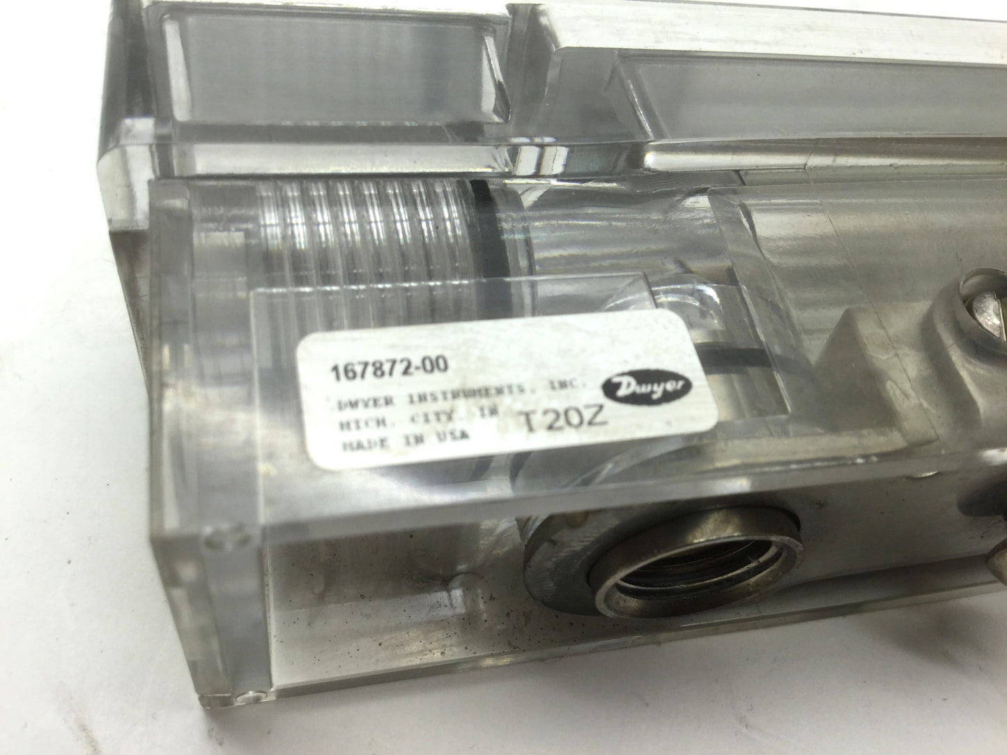Used Dwyer 167872-00 Argon Flow Meter, 0-235 SCFH, 1/8"NPT, 8.75" x 2.75 x 1.5"