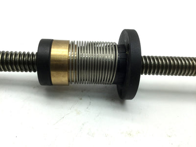 Used Linear Lead Screw With Anti Backlash Nut Right Hand, Travel: 13.75" Lead: 0.1"