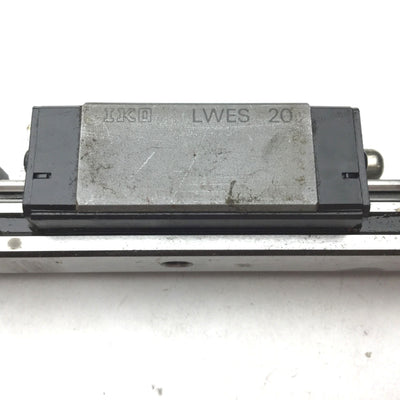 Used IKO LWES 20 Linear Ball Bearing Carriage Block Slides (2x) w/ 230mm Guide Rail