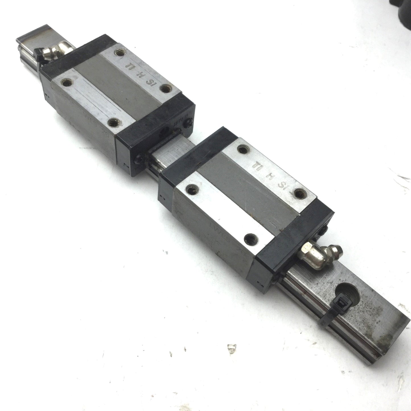 Used IKO LWES 20 Linear Ball Bearing Carriage Block Slides (2x) w/ 230mm Guide Rail