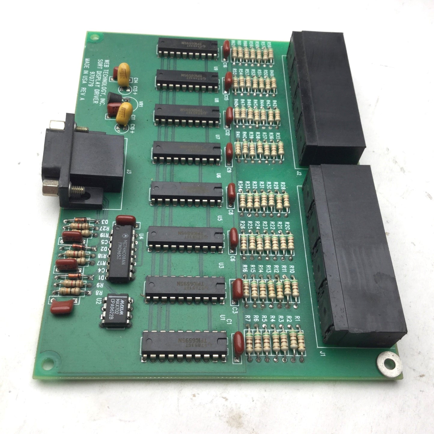 Used Web Technology LSC-5 970779 Sort Display Driver Board, Rev A, 8 Ports, 9-Pin