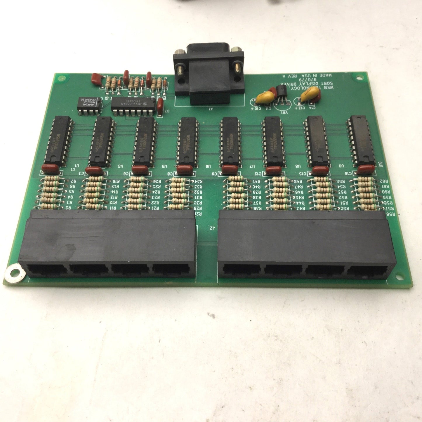 Used Web Technology LSC-5 970779 Sort Display Driver Board, Rev A, 8 Ports, 9-Pin