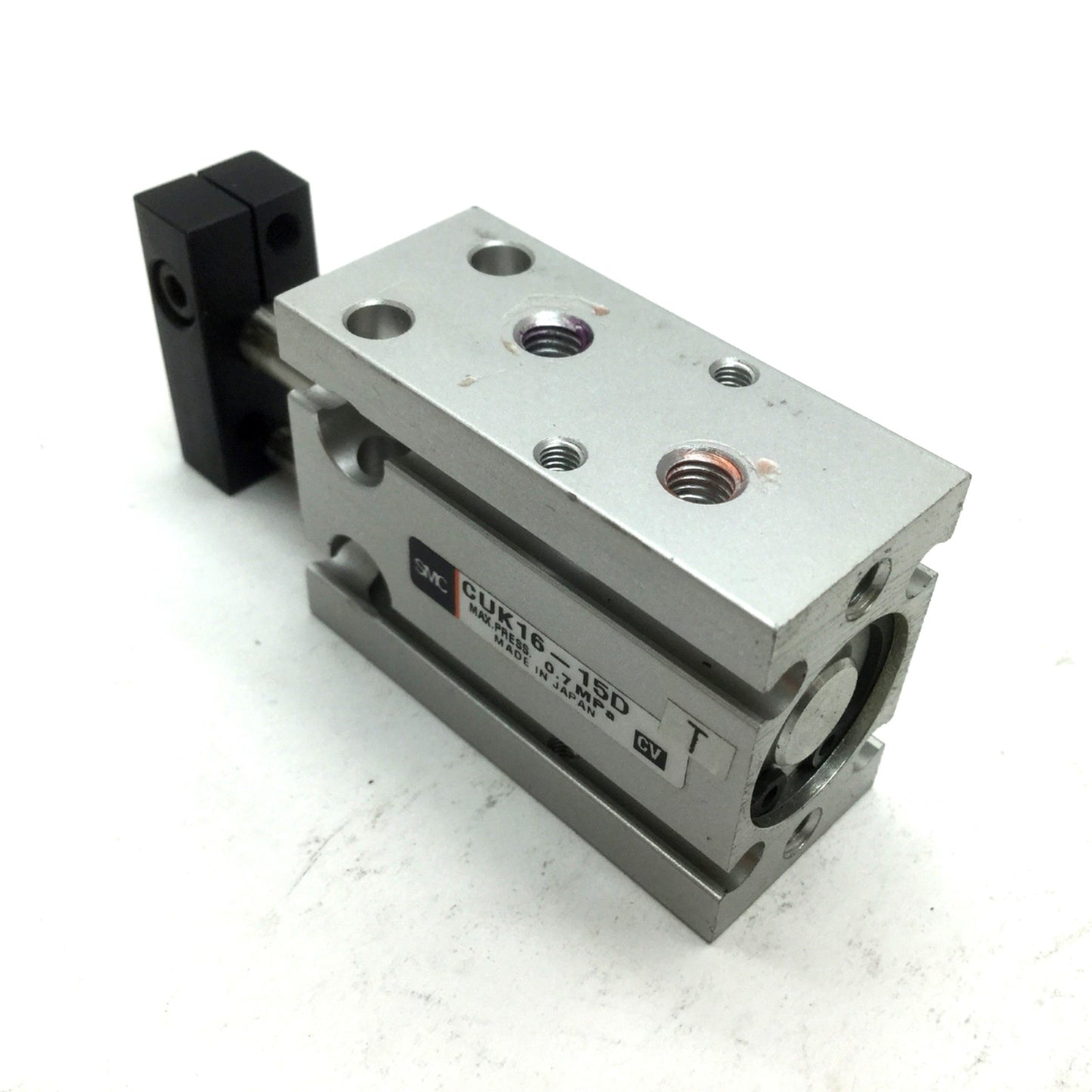 Used SMC CUK16-15D Non-Rotating Compact Cylinder Bore 16mm Stroke 15mm