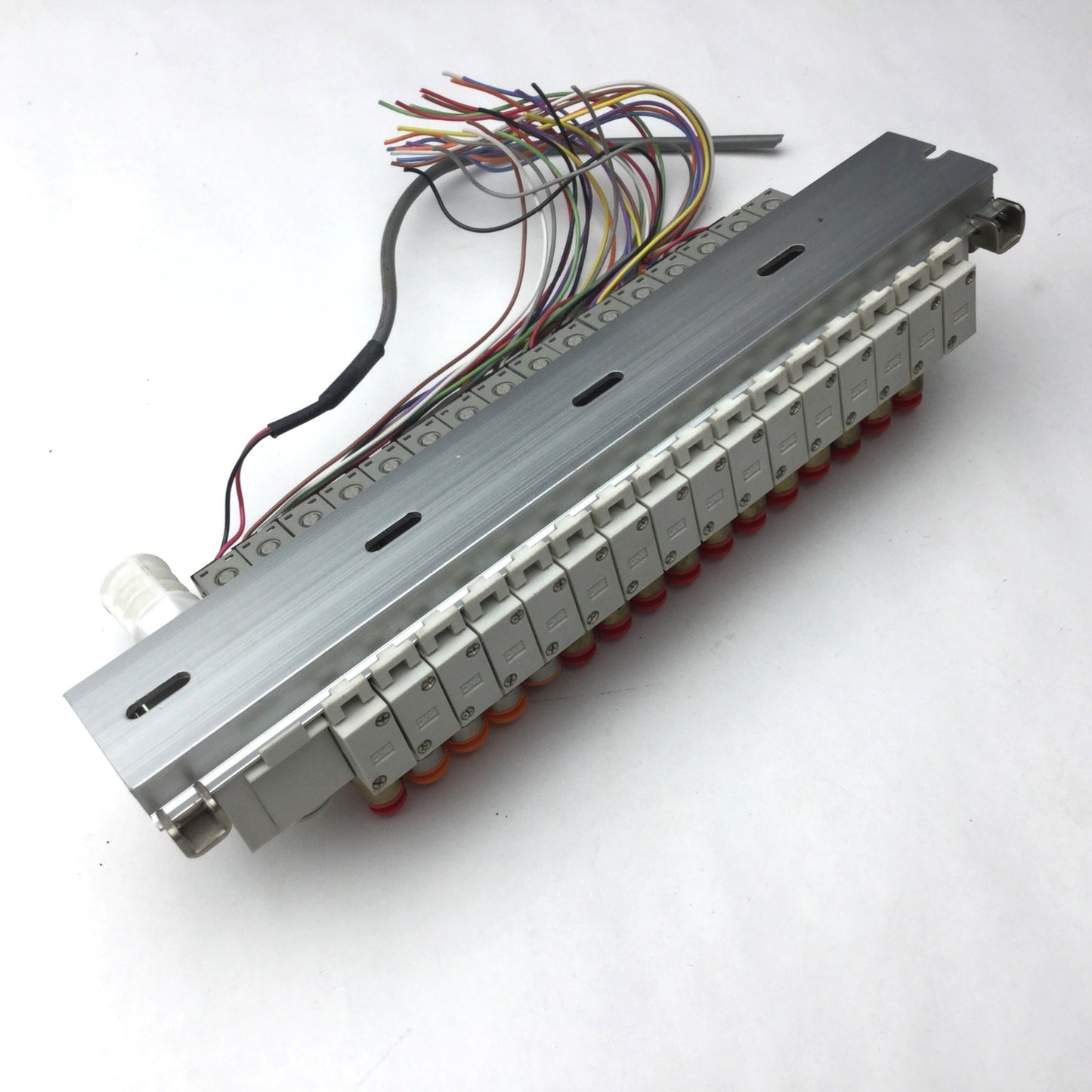 Used Bank of 16 SMC SY3160-5LOZ-M5 Pneumatic Solenoid Valves 24VDC 2-Position, 5 Port