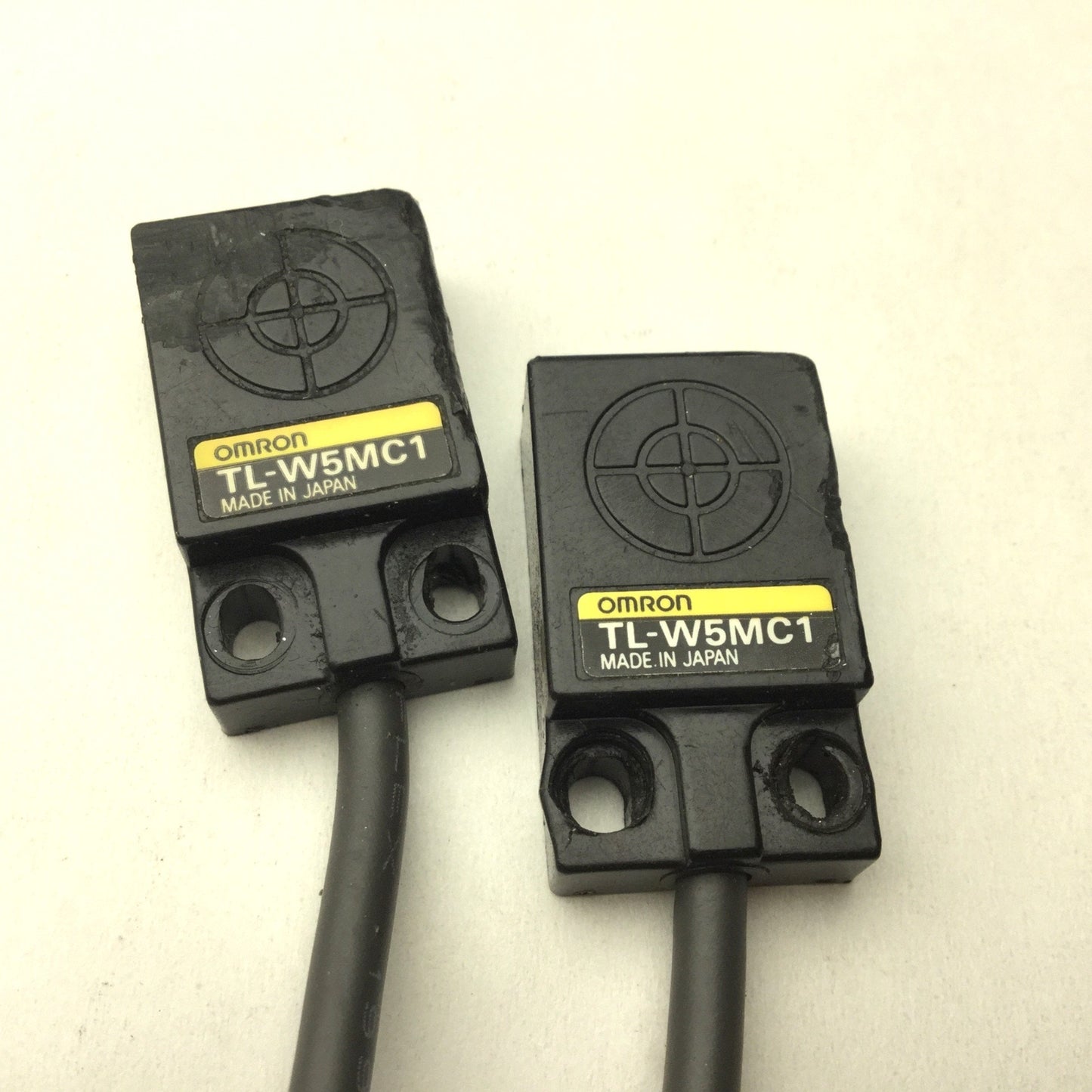 Used Lot of 2 Omron TL-W5MC1 Inductive Proximity Sensor, 24VDC, Range: 5mm, NPN