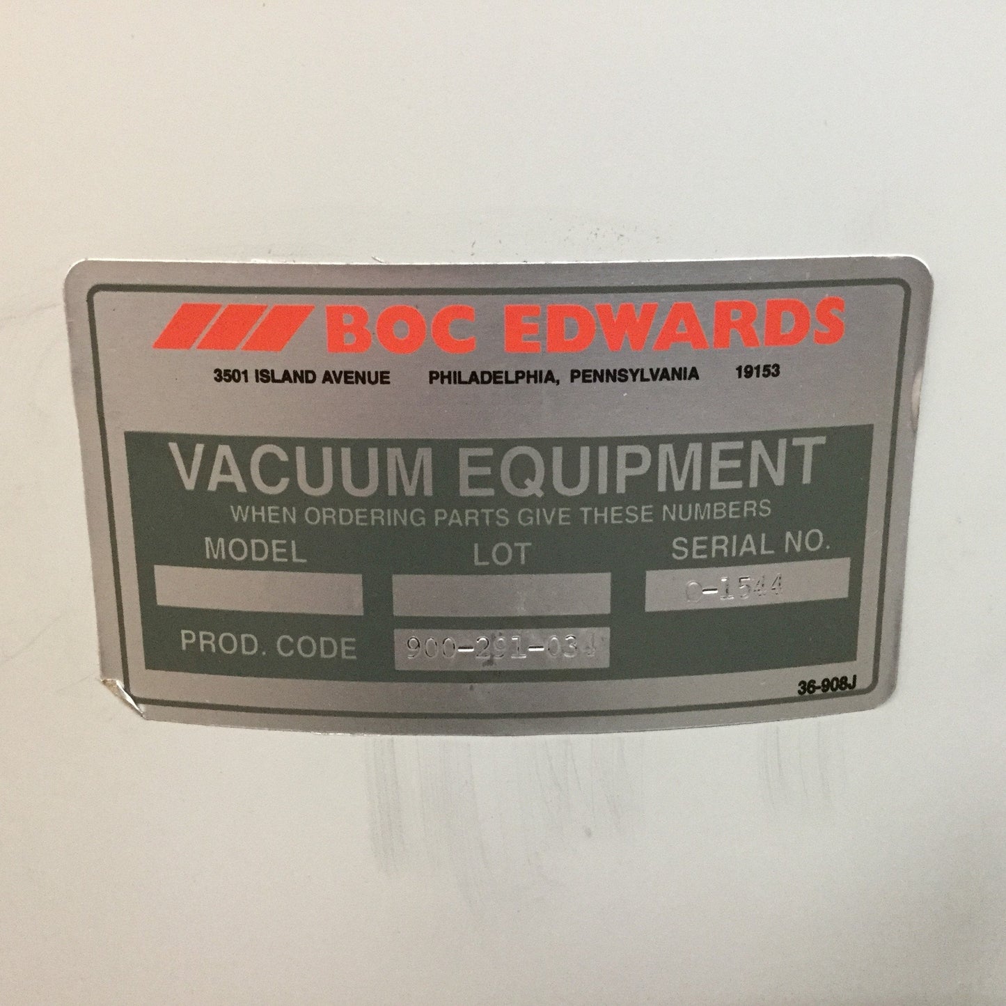 Used BOC Edwards 291-150SO Heavy Duty Oil Mist Filter With Polypropylene Element