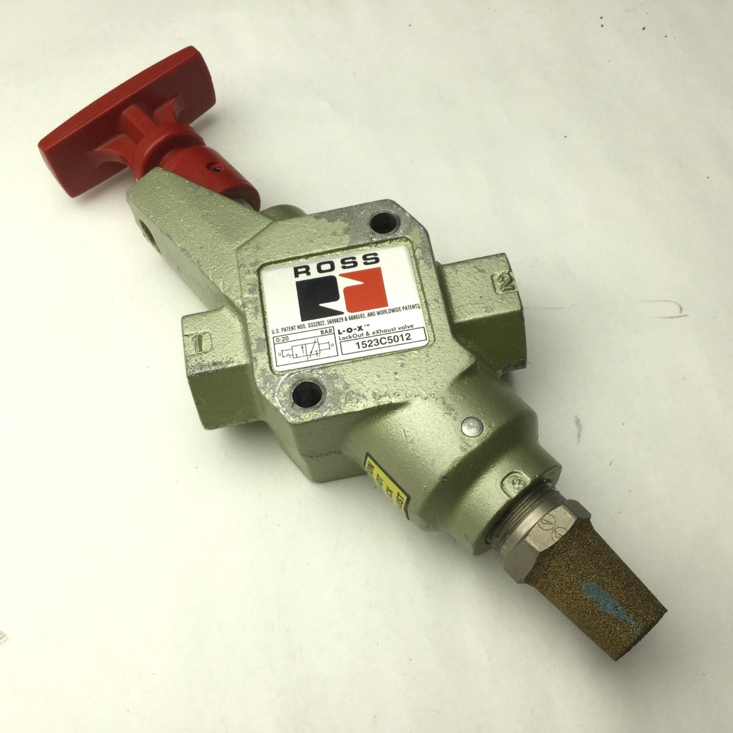 Used Ross 1523C5012 LockOut & Exhaust Valve, Ports: 3/4" NPT, 0-20 Bar