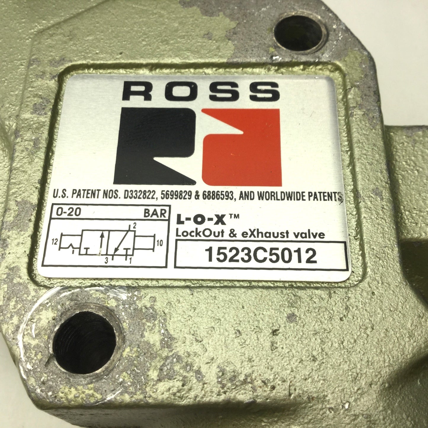 Used Ross 1523C5012 LockOut & Exhaust Valve, Ports: 3/4" NPT, 0-20 Bar