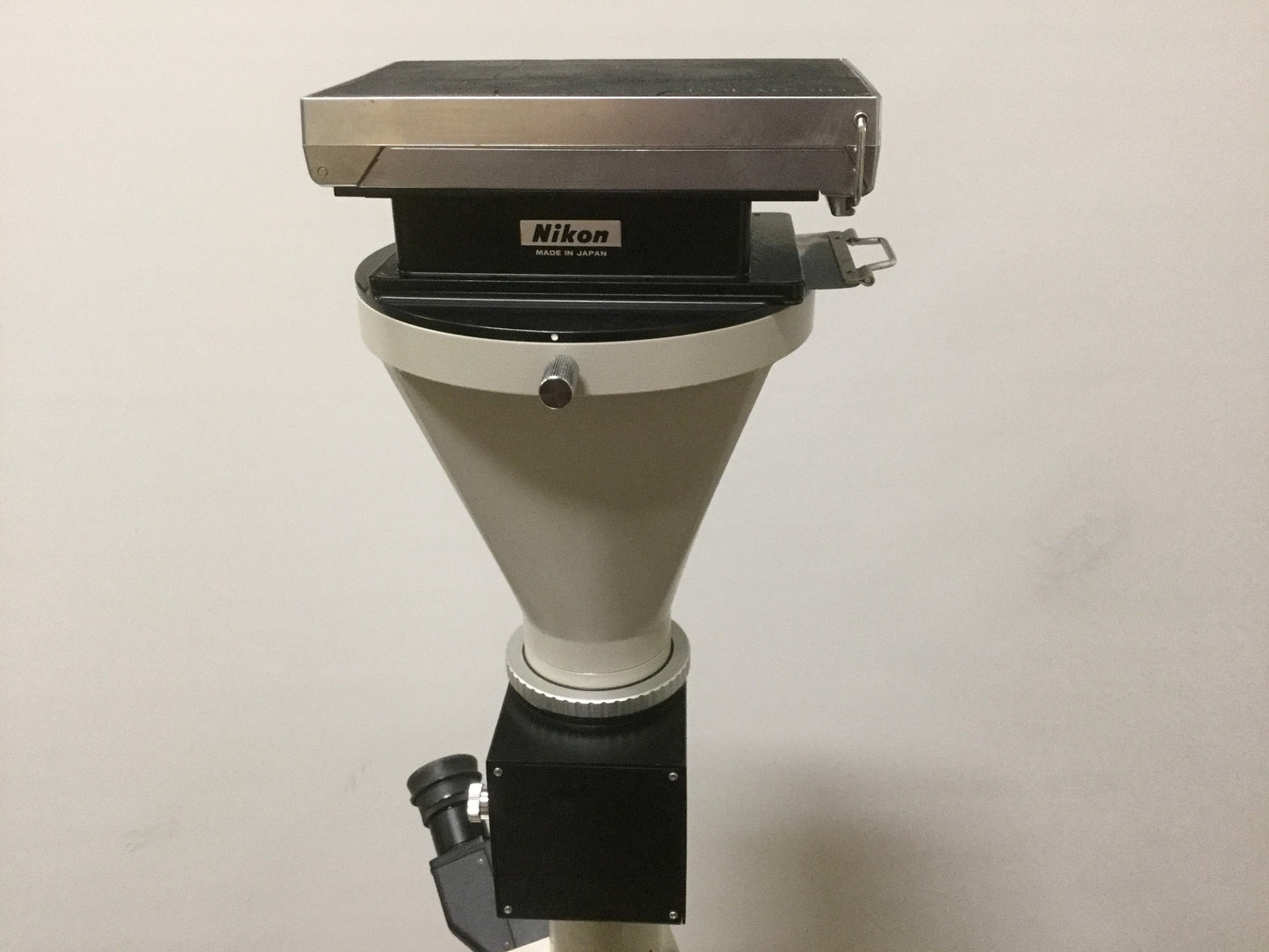 Used Nikon Optiphot Microscope, Format Adapter, Polaroid Camera, PFX Shutter