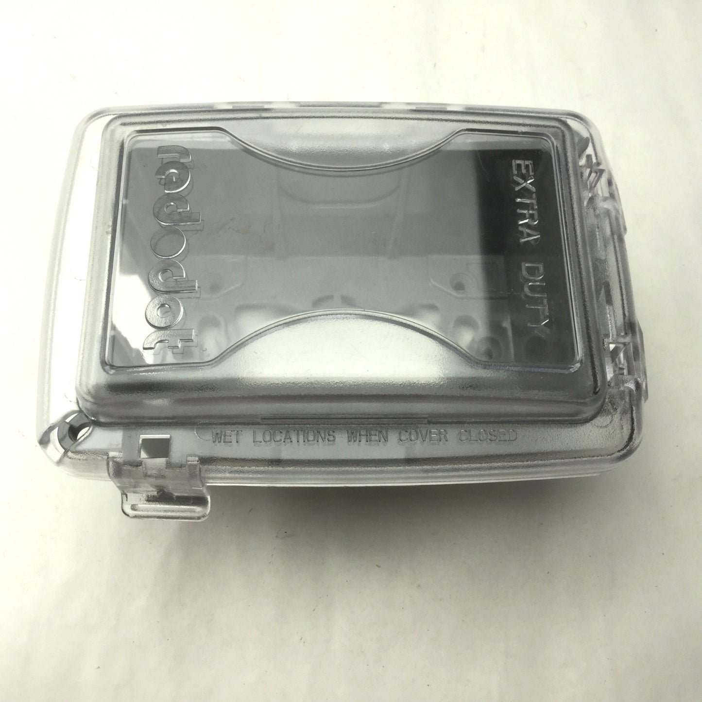 Used Red Dot Extra Duty Clear Cover Enclosure 4"x2.5"x2.5", Has Holes