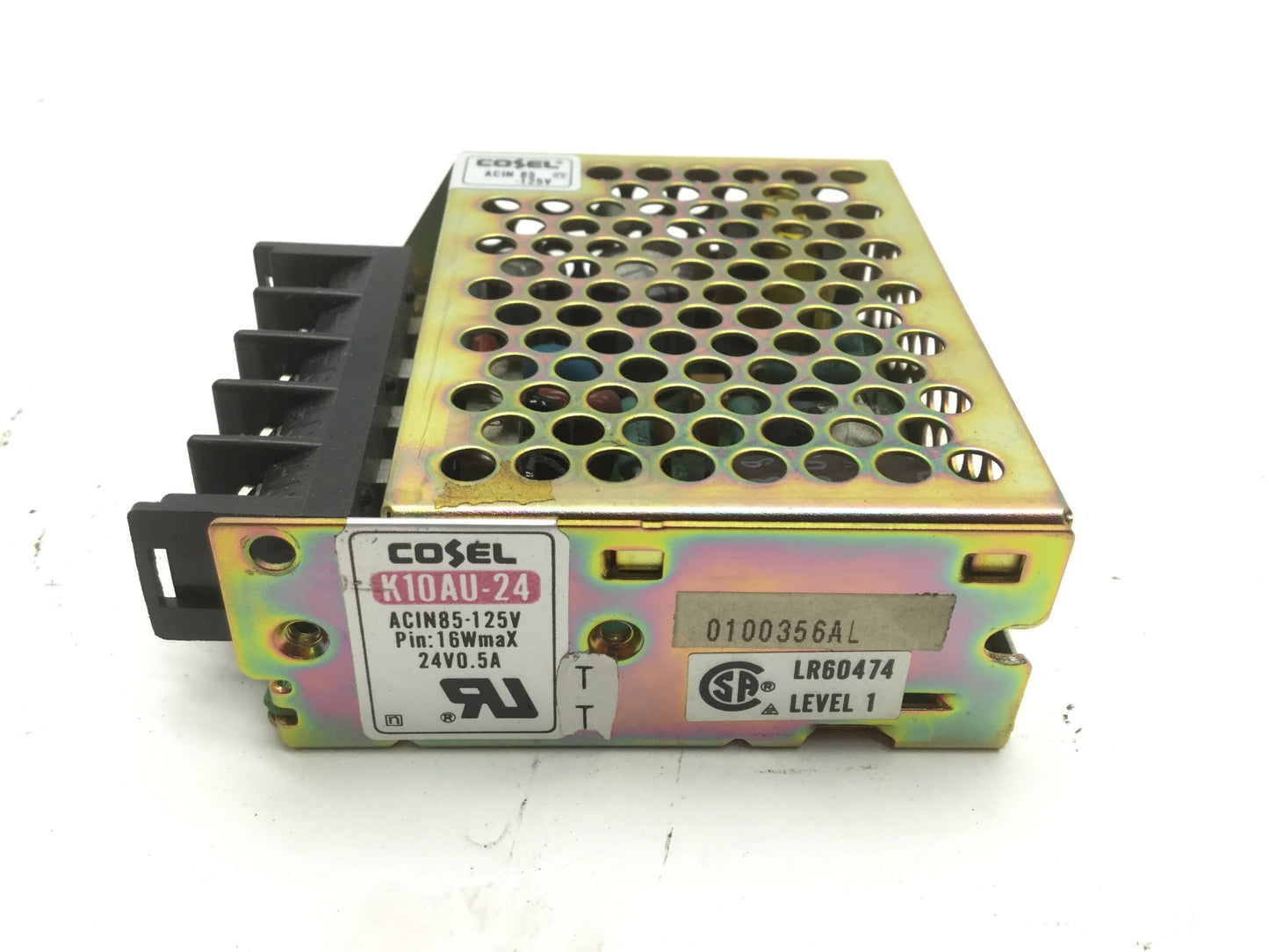Used Cosel K10AU-24 Power Supply IN 85-125VAC Out 24VDC 0.5A 16W Max