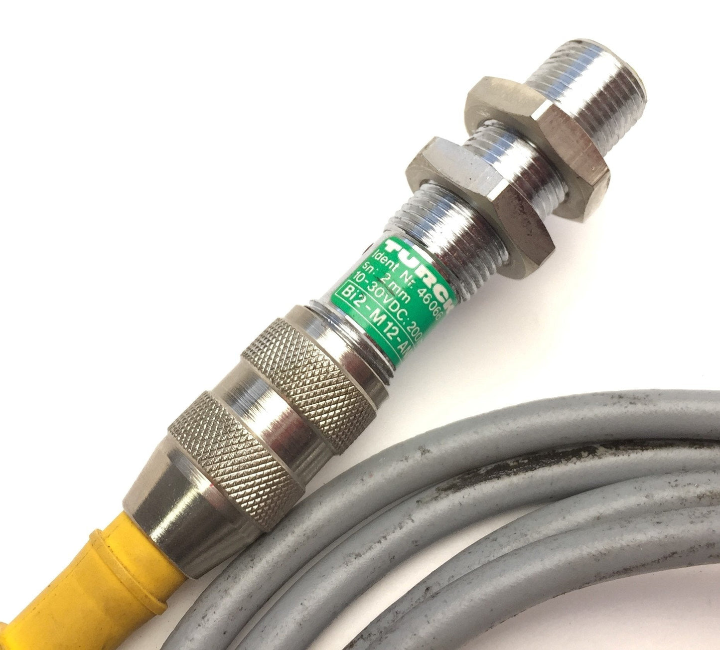 Used Turck Bi2-M12-AN6X-H1141 Proximity Sensor, 10-30VDC, M12x1, NO NPN, Range: 2mm