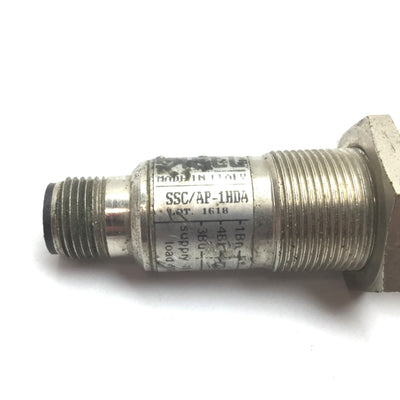 Used Diell SSC/AP-1HDA Photoelectric Sensor Switch, PNP, 10-30VDC 100mA, 4-Pin M12