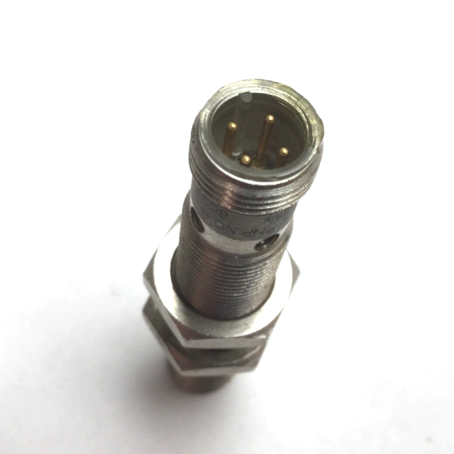 Used AECO SI12-C2 Inductive Proximity Sensor, 2mm, 10-30VDC, PNP N/O, M12 4-Pin