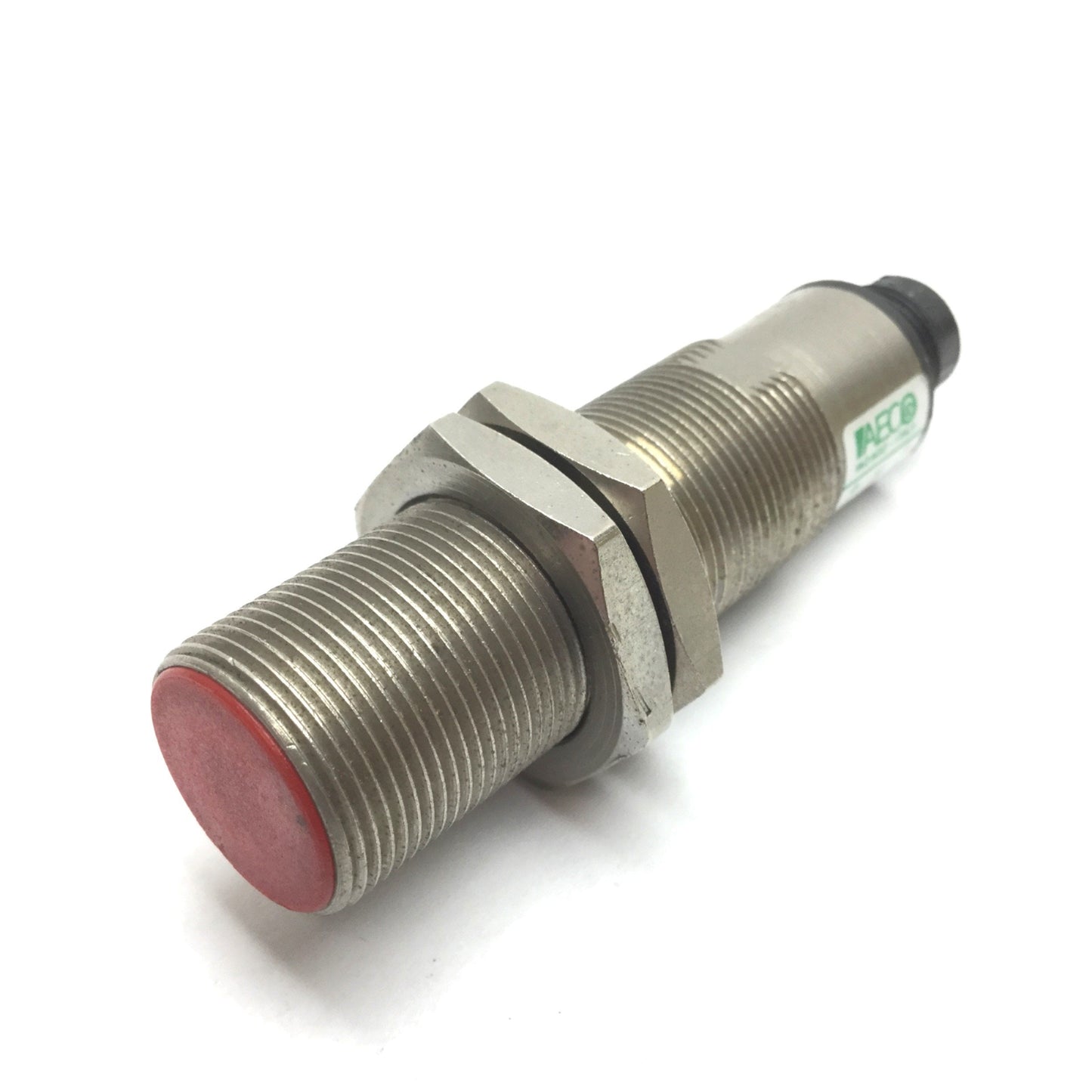 Used AECO Inductive Proximity Sensor, 10-30VDC, PNP N/O, M12 4-Pin, Barrel M18