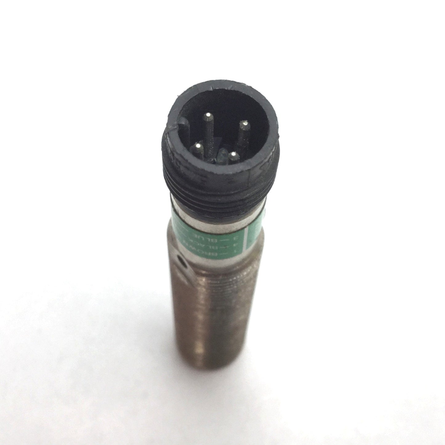 Used AECO Inductive Proximity Sensor, 10-30VDC, PNP N/O, M12 4-Pin, M12 Barrel