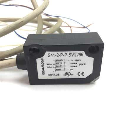 Used Datalogic S41-2-P-P Photoelectric Sensor, Polarised Retroreflective 10-30VDC PNP