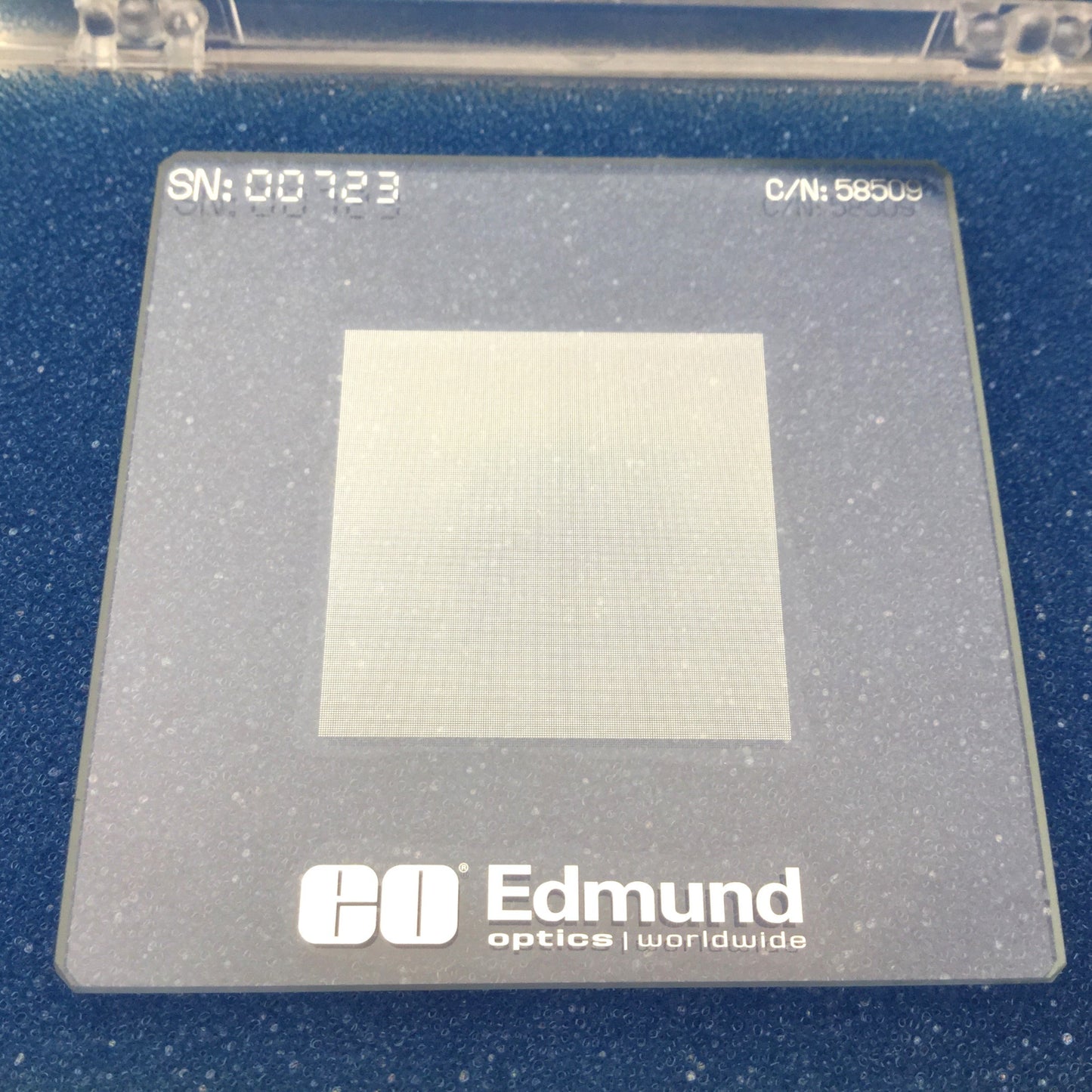 New – Open box Edmund Optics FA079E-58509 Glass Distortion Target 25 x 25mm, .125mm Dot Spacing