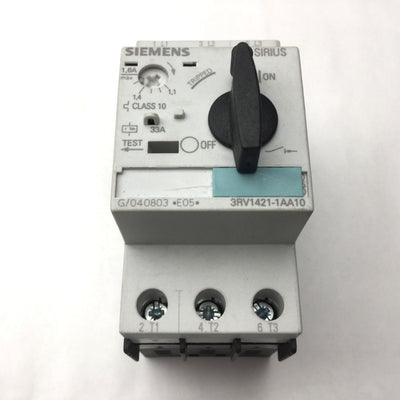 Used Siemens 3RV1421-1AA10 Manual Motor Controller, 1.6A Max, 3 Phase, 690V