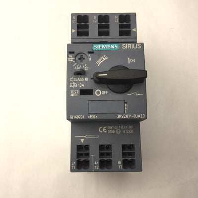 Used Siemens 3RV2011-0JA20 Sirius Motor Starter Circuit Breaker 3-Pole 0.7-1A, 690V