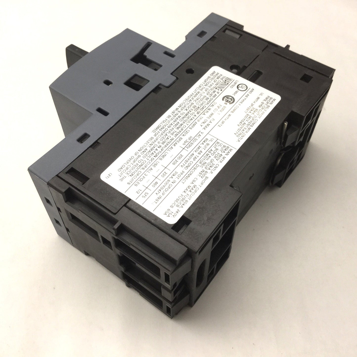 Used Siemens 3RV2011-0JA20 Sirius Motor Starter Circuit Breaker 3-Pole 0.7-1A, 690V