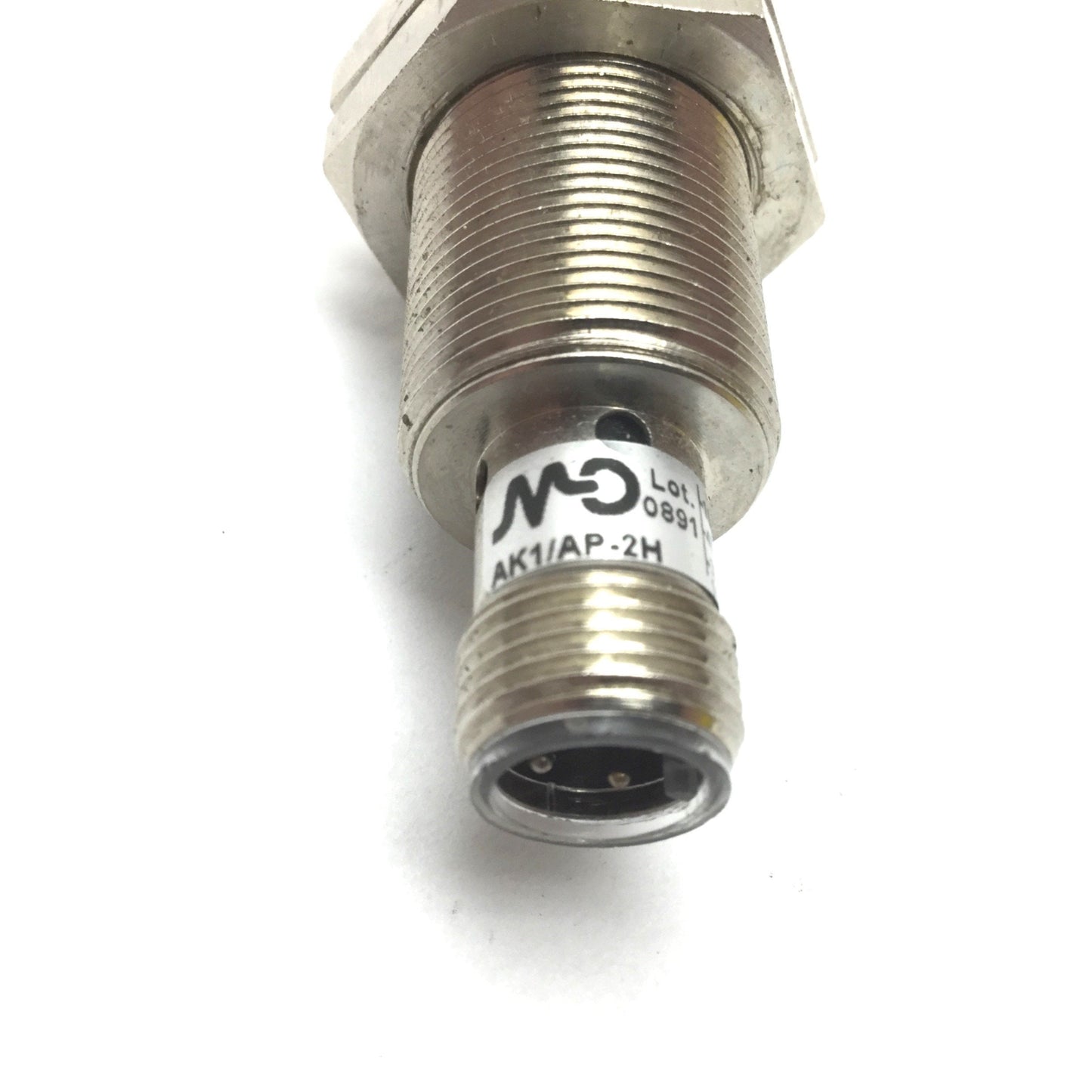 Used Micro Detectors AK1/AP-2H Inductive Proximity Sensor, 8mm, 10-30VDC, M18 M12