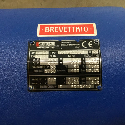 New S.B.C. Motovariatori HVK2040CR 3-Phase Motor 230-480 50/60Hz, 4Hp, 3kW, 2750RPM