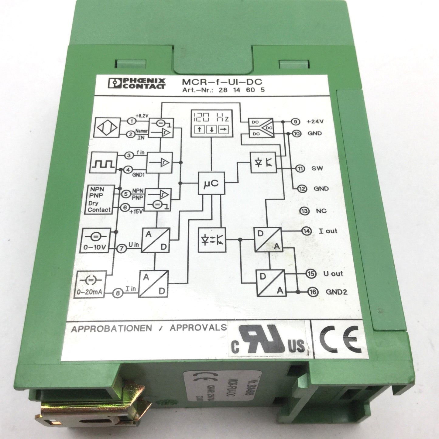 Used Phoenix Contact MCR-f-UI-DC Frequency Measuring Transducer, Supply: 20-30VDC