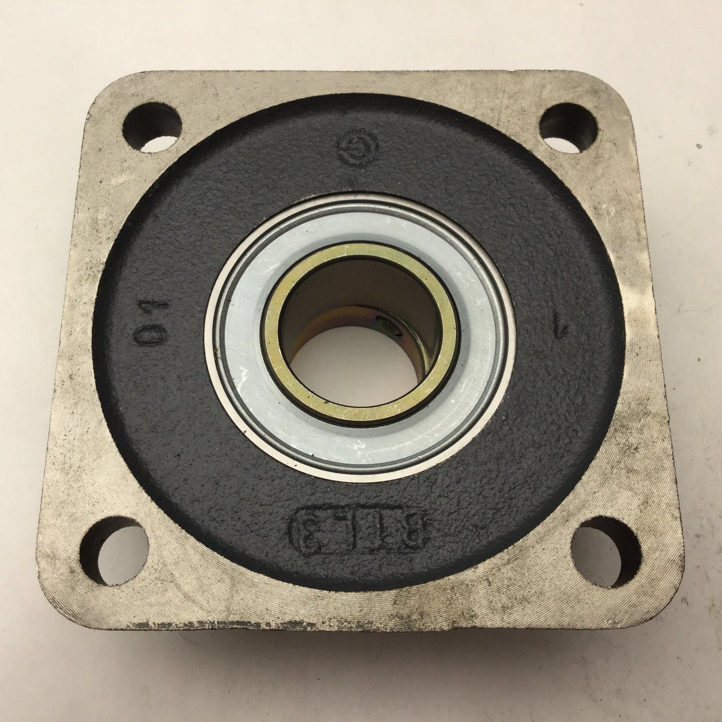 Used INA GRAE 30 NPPB Ball Bearing 4-Bolt Flange, Bore 20mm, OD: 47mm, 4.25x4.25"