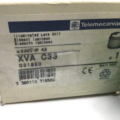 New – Open box Telemecanique XVA-C33 Green Stack Light, Rating: 7W 240V, *No Bulb Included*