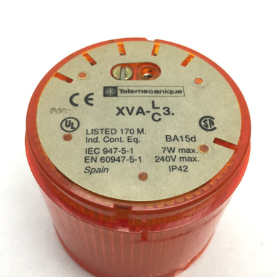 Used Telemecanique XVA-C35 Orange Amber Stack Light, Rating: 7W 240V, With Bulb