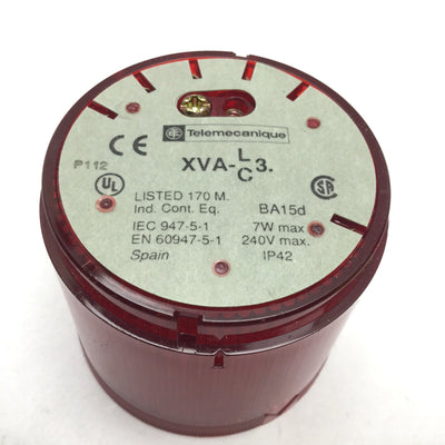 New – Open box Telemecanique XVA-C34 Red Stack Light, Rating: 7W 240V, *Without Bulb*