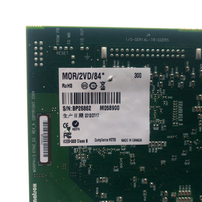 Used Matrox MOR/2VD/84* Morphis Frame Grabber Card, PCI, 4x BNC, 3x 10-Pin, 30-Pin