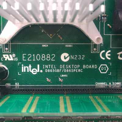 Used Intel D865GBF/D865PERC Motherboard & CPU, 2.4GHz P4, 256MB RAM, AGP, 6x PCI