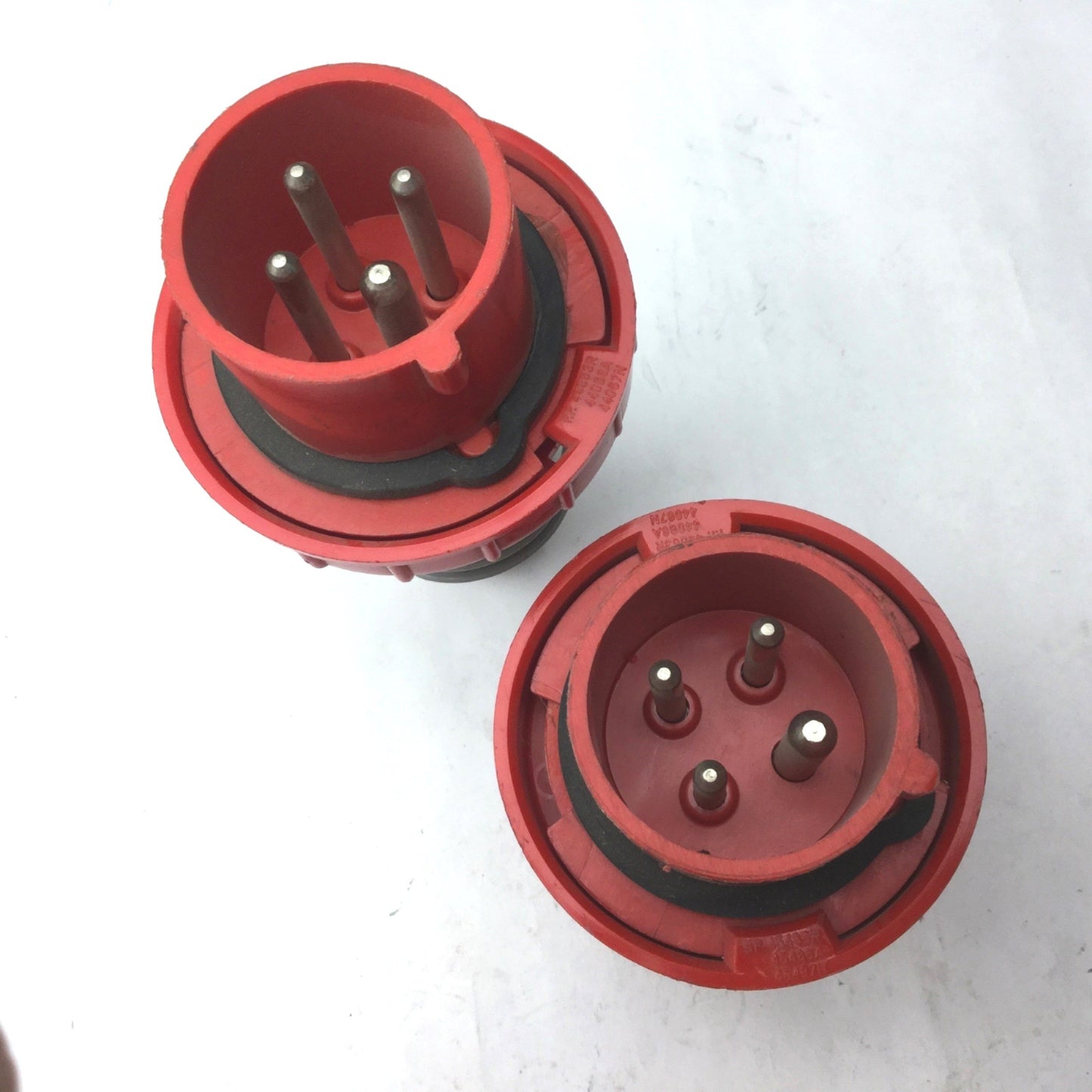 Used Lot of 2 Palazzoli V.45530 Male Connector Plugs 16A, 6H, 3PH+, 380VAC