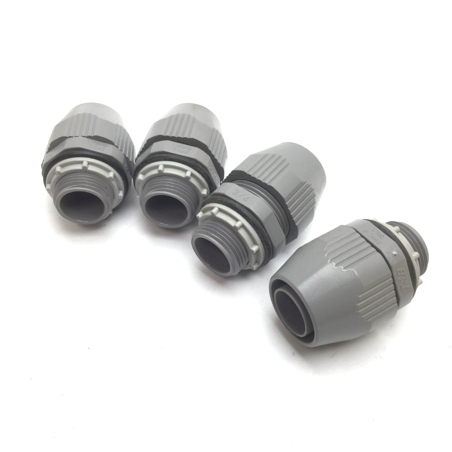 Used Lot of 4 T&B FNMC-B Liquid Tight Fitting Connector, Size: 3/4", 3/4" NPT