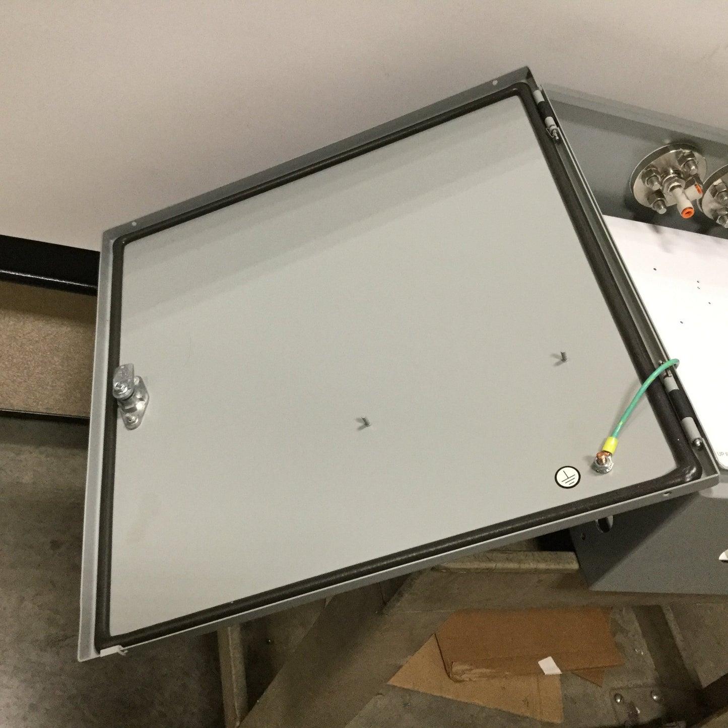 Used Hoffman CSD20206 Electrical Enclosure, Dimensions: 20" x 20" x 6", *Holes*
