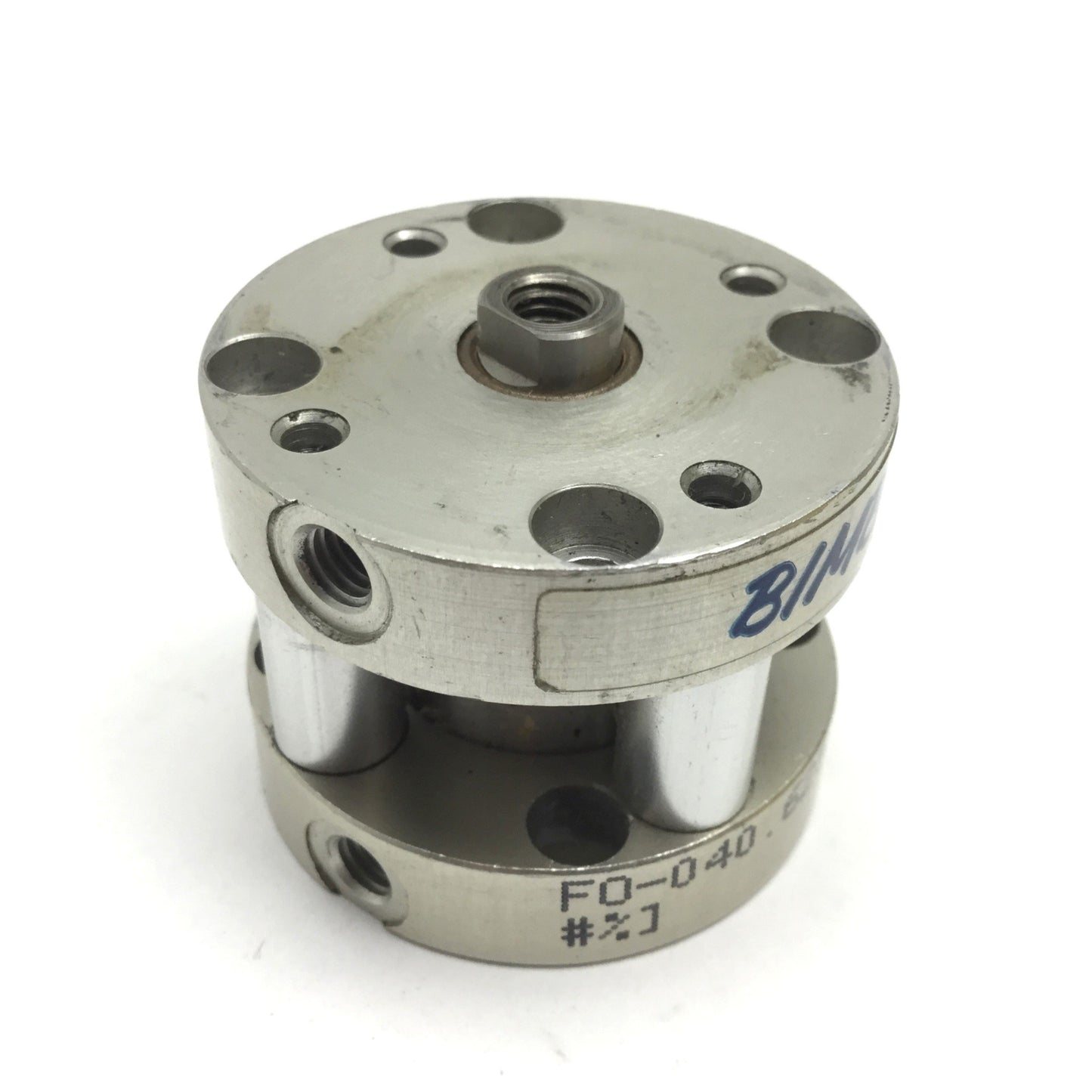 Used Bimba FO-040.625 Flat-1 Pneumatic Cylinder, Bore: 3/4", Stroke: 5/8", 10-32