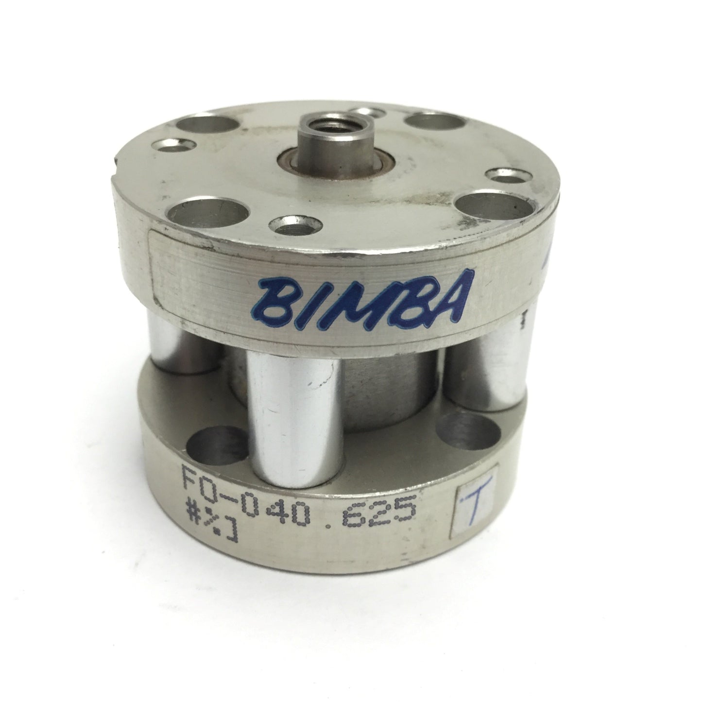 Used Bimba FO-040.625 Flat-1 Pneumatic Cylinder, Bore: 3/4", Stroke: 5/8", 10-32