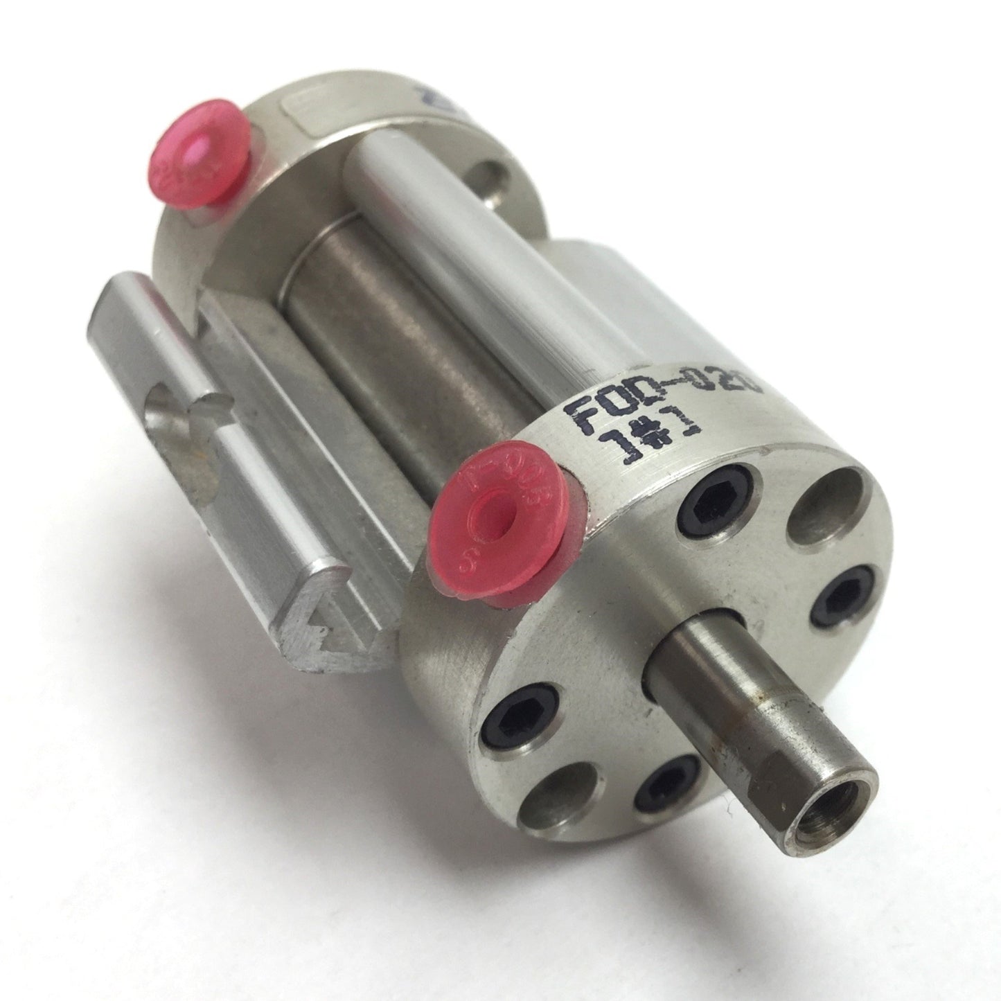 Used Bimba FOD-020.375-MT1 Double Rod Cylinder, Bore: 9/16", Stroke: 3/8", 10-32