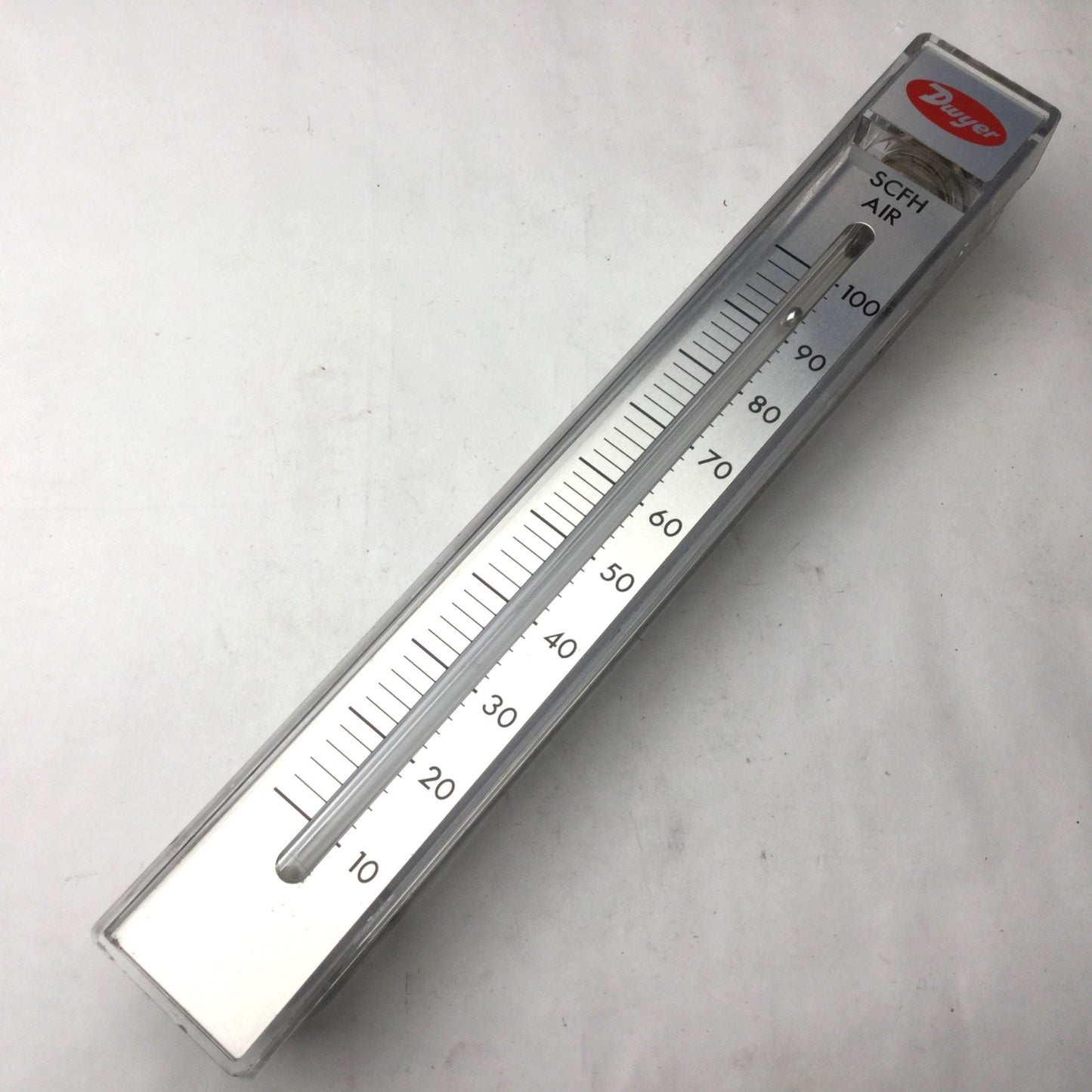 Used Dwyer RMC-102-BV Air Flow Meter, 35psi Max, 10-100 SCFH, 1/2" NPFT