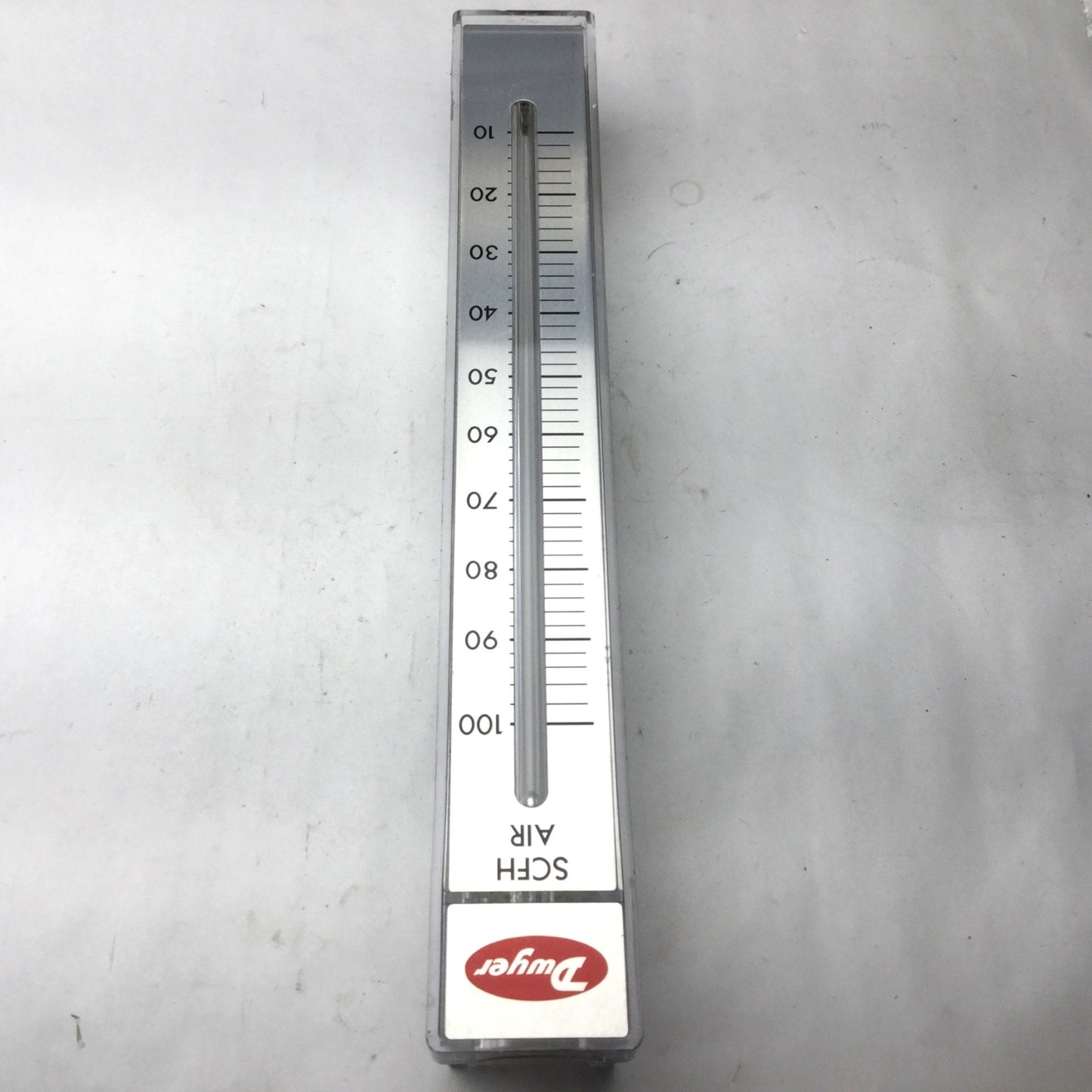 Used Dwyer RMC-102-BV Air Flow Meter, 35psi Max, 10-100 SCFH, 1/2" NPFT