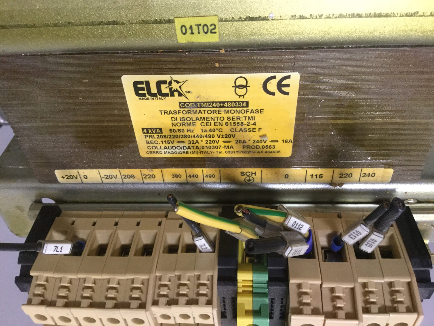 Used ELCA TMI240+480334 Transformer Pri 208/220/380/440/480 Sec 115V 220V 240V