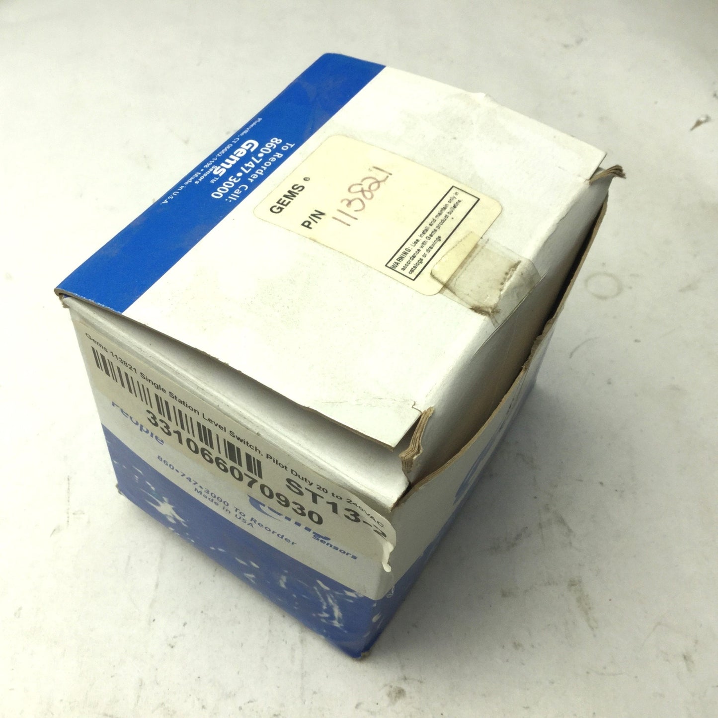 New Gems 113821 Single Station Level Switch 3.5" Stainless Float 1/2 NPT