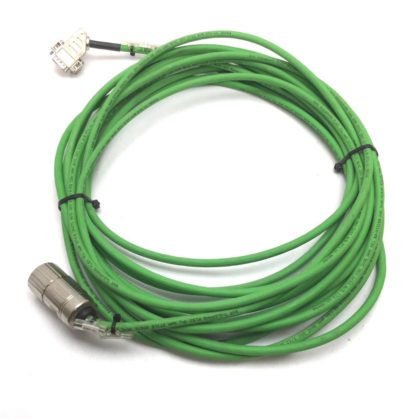 Used B&R Automation 8CR0010.12-1 Resolver Cable 10m, 9-Pin D-Sub to 12-Pin Round
