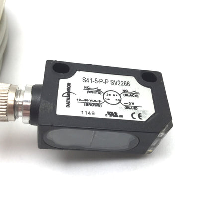 Used Datasensor S41-5-P-P Retroreflective Photoelectric Sensor, 1-10m Range, 10-30VDC