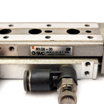 Used SMC MXQ6-30 Pneumatic Linear Actuator Bore: 6mm, Stroke: 30mm, 0.15-0.7MPa