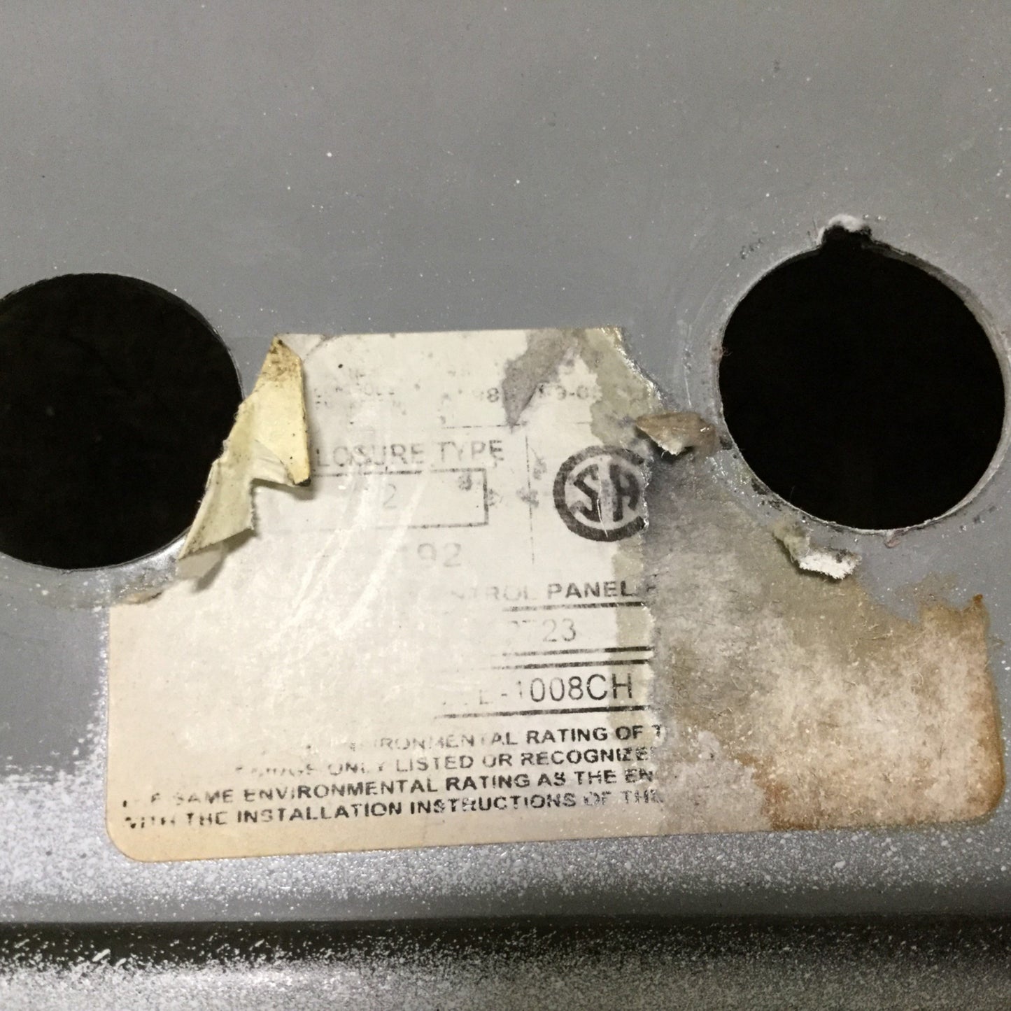 Used Saginaw SCE-1008CH Electrical Enclosure, Dimensions: 10" x 8" x 4", *Holes*
